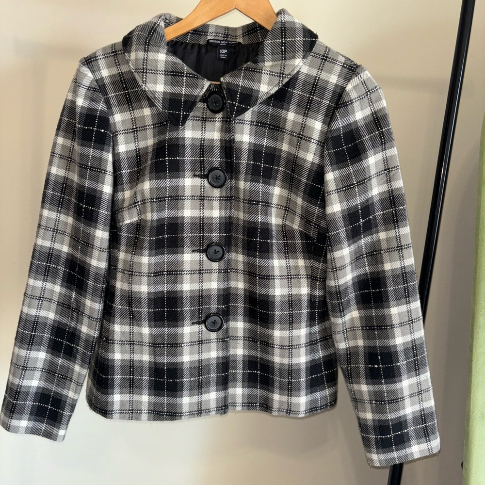 Black and White Plaid Jacket